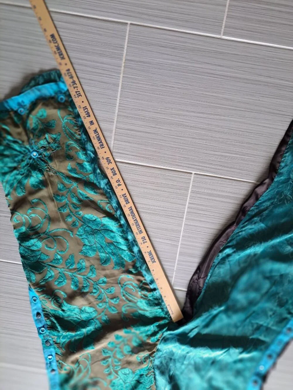 Tienda Ho Velvet Burnout Floral Sheer Wide Leg Harem Pants Festival Hippie 42" - Picture 9 of 14
